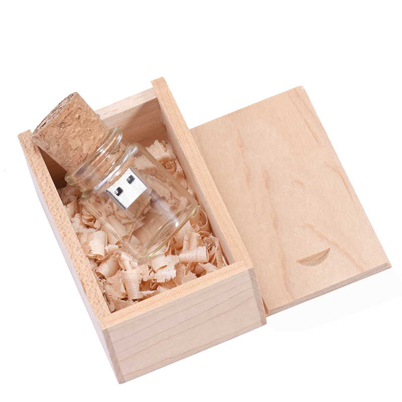 JASTER Glass Drift Bottle With Cork USB Flash Drive Transparent Pendrive 8GB 16GB 32GB 64GB 128GB Current Pen Drive