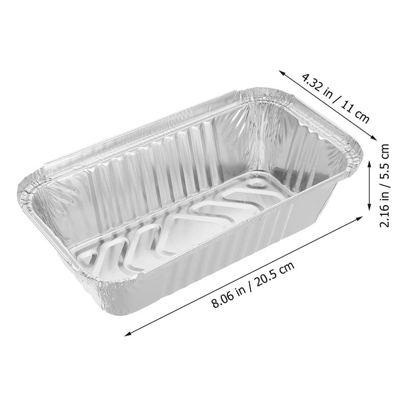 25pcs Disposable BBQ Drip Pan Practical One-off Takeaway Packing Box Foil Pans