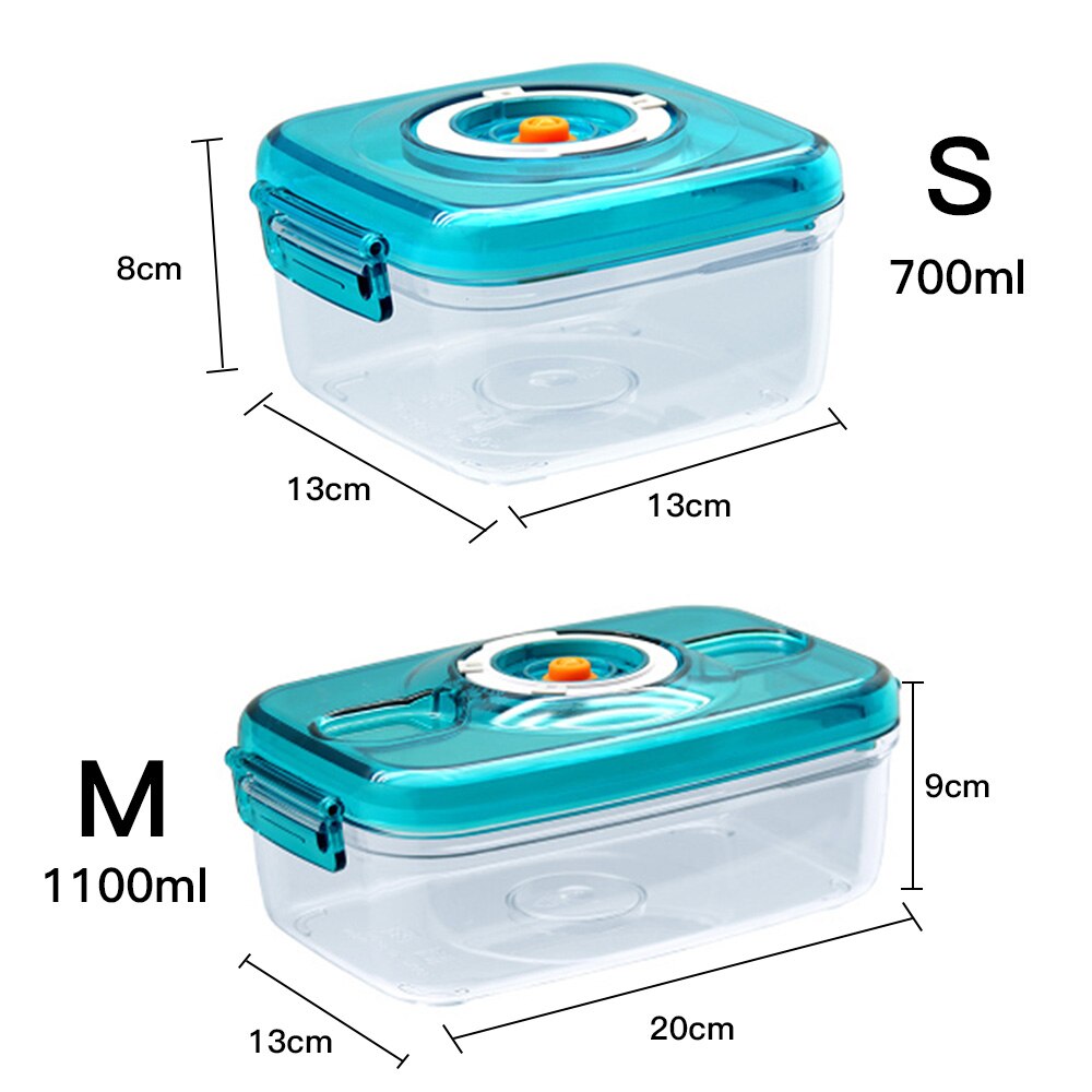 Kitchen Vacuum Container Large Capacity Food Vacuum Storage Box Square Plastic Containers With Pump Vacuum Sealer 700/1100ML