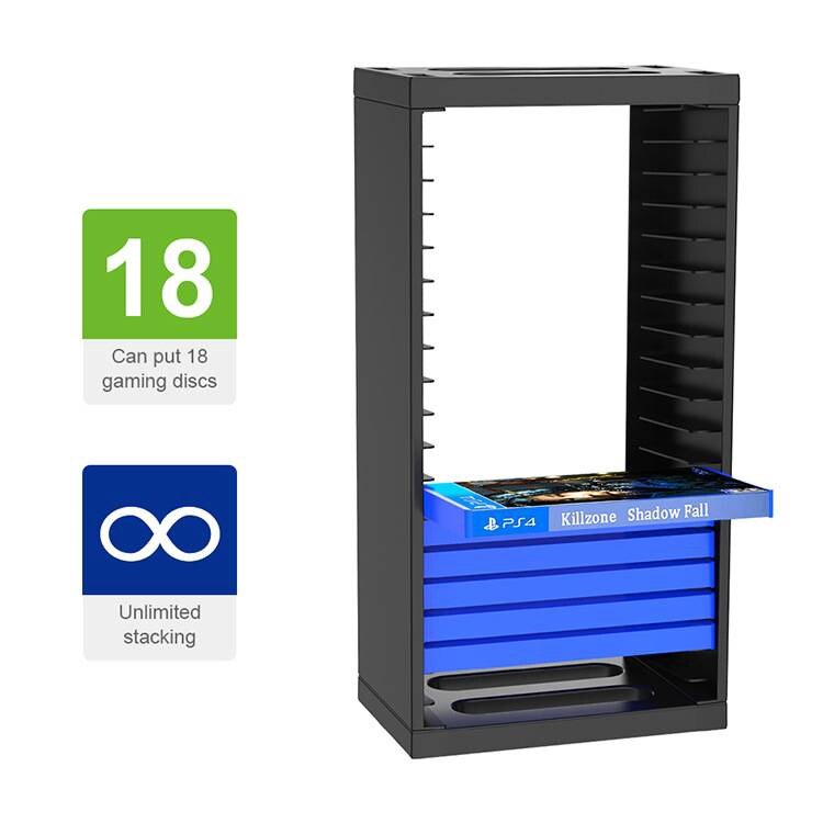 PS4 CD case storage rack storage rack upright bracket base game peripheral can hold 18 CD cases