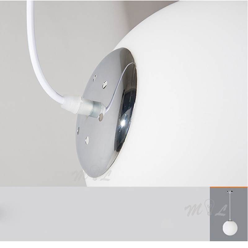 Moderna glaskula pendellampor vit klot hängande lampor bar restaurang deco armatur sovrum armatur pendellampa led