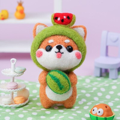 Jiwuo Wool Felt Kit Needle Felting Kit Animal Pet Doll for Needle Material Bag Pack for Beginner Non Finished Wool Felt Package: 13