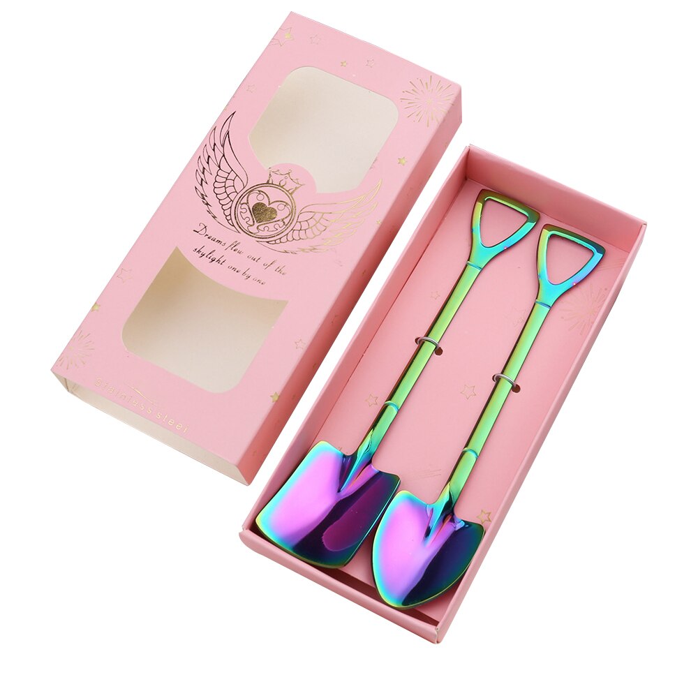 6 kinds of shovel coffee spoon golden spoon stainless steel spade spoon watermelon spoon dessert spoon ice cream spoon: H05