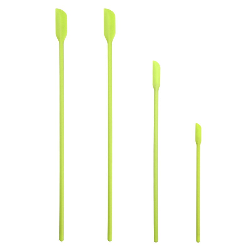 4Pcs/Set Mini Silicone Spatula Set Small Rubber Spatula Makeup Tiny Scraper Mixing Thin Jar Scraper Kitchen Bottles Sculpture: GREEN
