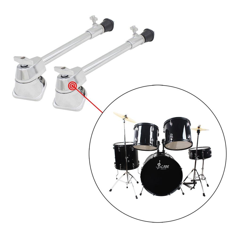 Pied de tambour en acier argenté, 2 pièces/paquet, pour percussions, percussions, accessoires: Default Title