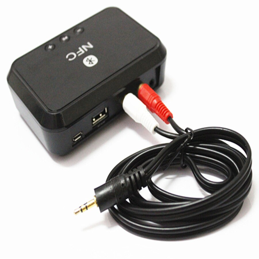 VAORLO-receptor de Audio estéreo con Bluetooth, Reproducción USB, 3,5 MM, AUX, RCA, Jack, NFC, conexión inteligente, adaptador inalámbrico para altavoz de casa y coche