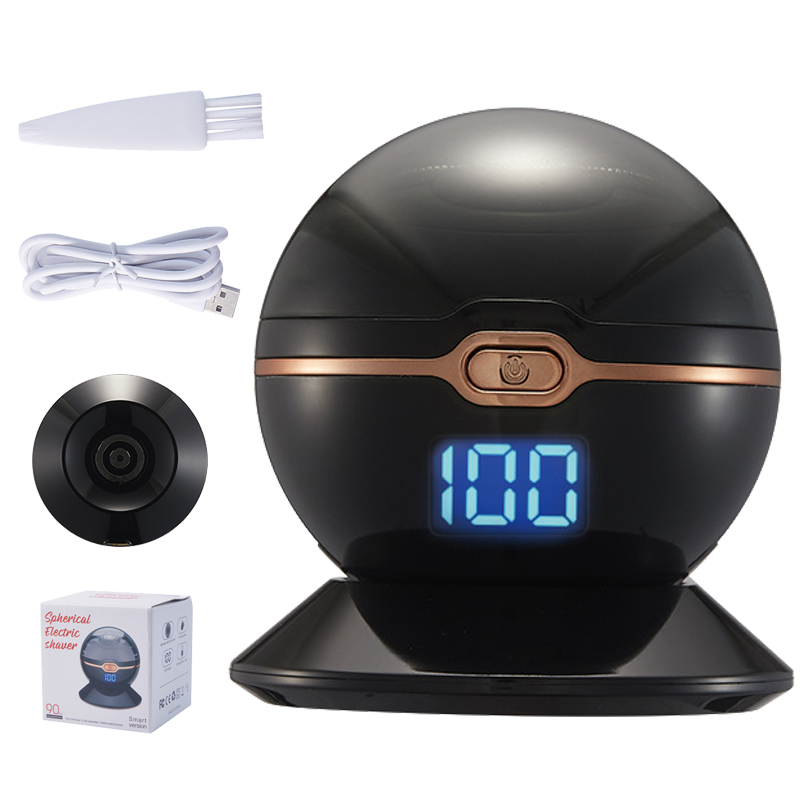 Afeitadora eléctrica esférica para hombres, maquinilla de afeitar eléctrica impermeable con cabeza flotante, Mini bola redonda, recortadora recargable con pantalla LED