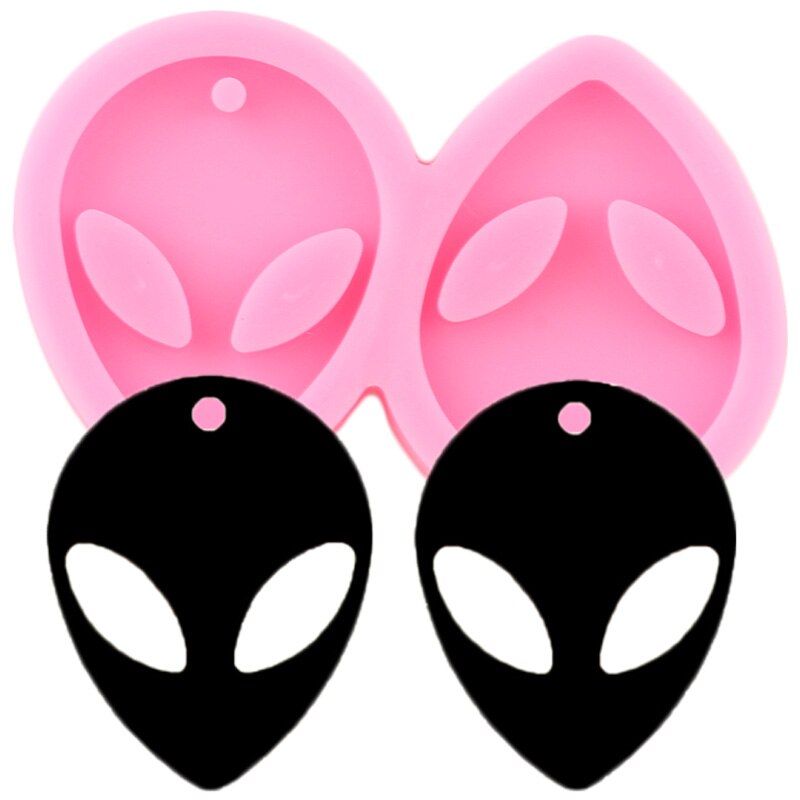 3D Alien Mask Silicone Molds DIY Baby Birthday Cupcake Topper Fondant Cake Decorating Tools Candy Clay Chocolate Gumpaste Moulds