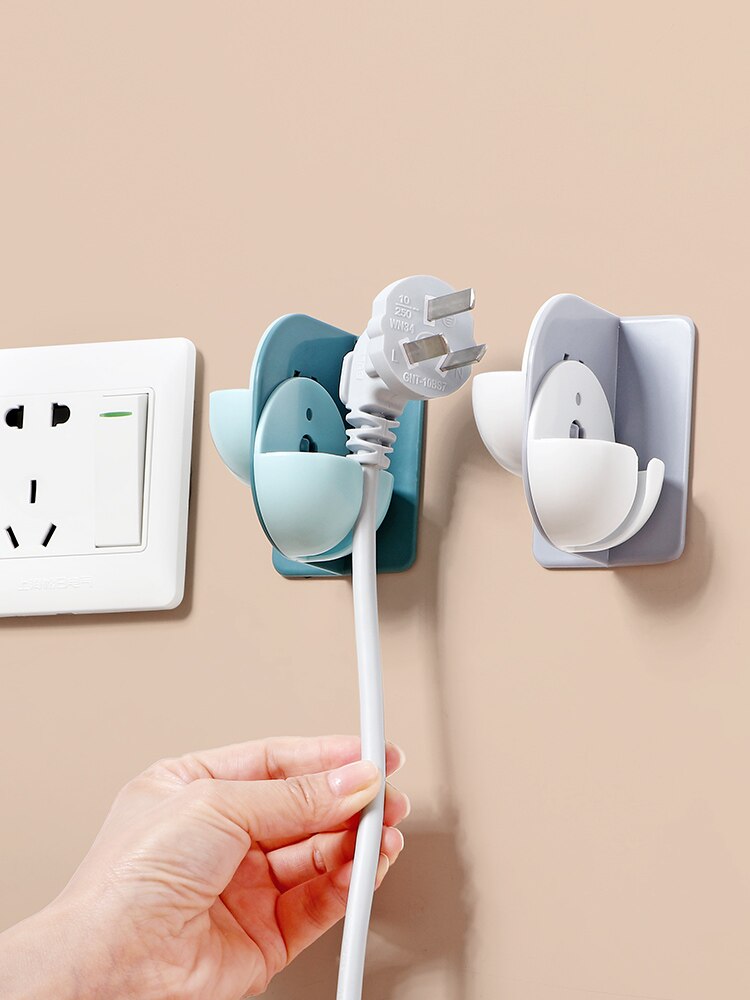 Kitchen Hole-Free Power Cord Plug Hook Multi-Function Seamless Strong Paste Socket Storage Fixed Device Hook
