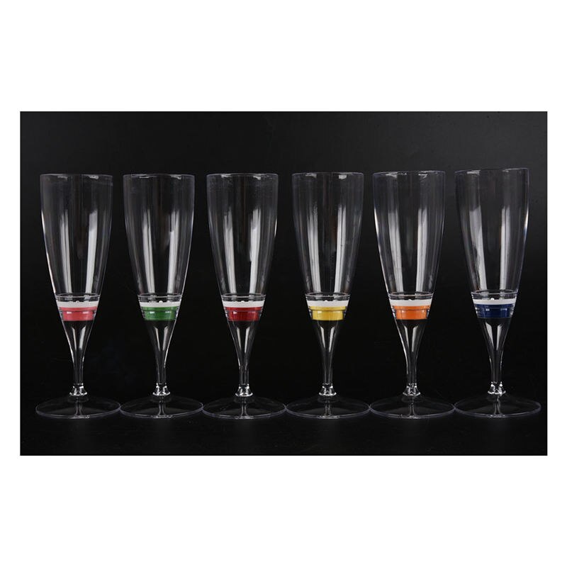 6 Set de copas de champán con luz LED para vino, líquido activado, flauta Multicolor para bodas, Año