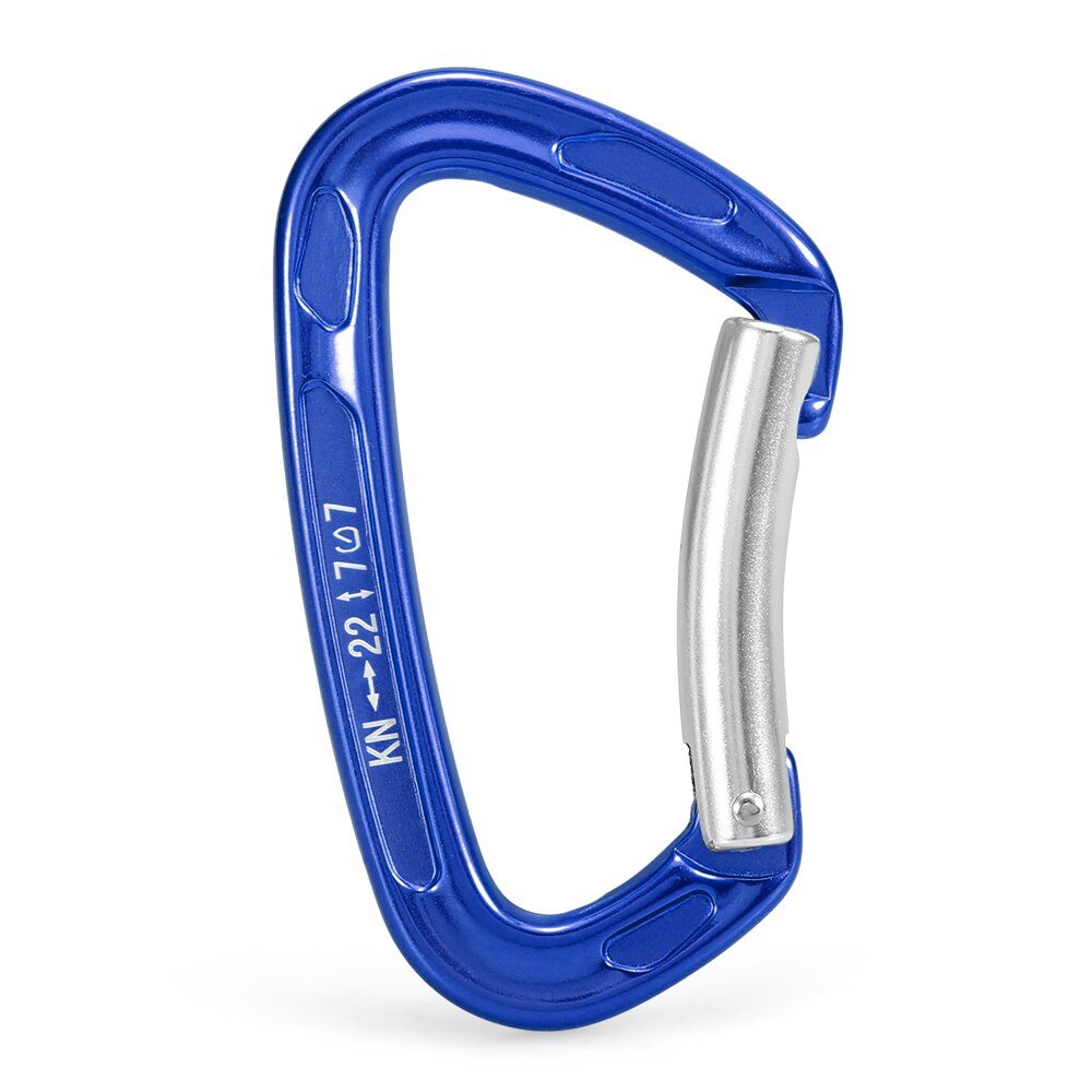 22KN / 24KN Straight Gate Carabiner Non-locking Gate Carabiner Climbing Canyoning Backpacking Hammocks Key Nose Carabiner: 12KN blue