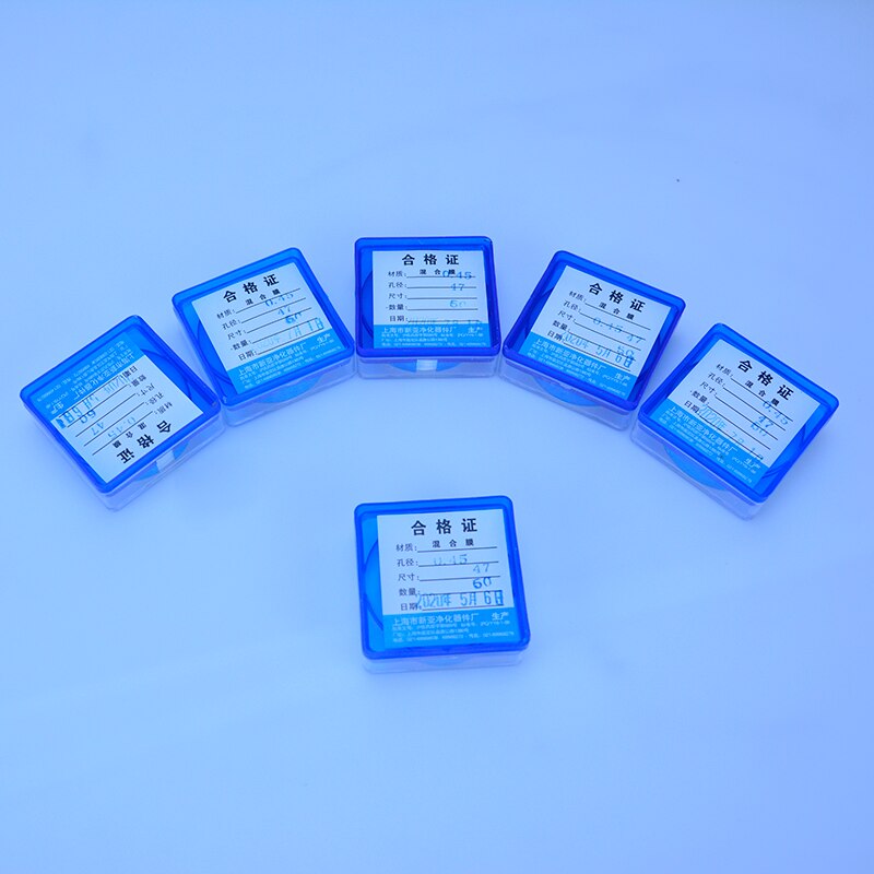 Filtros de microfiltración de agua MCE, 50 unids/lote, 0,45 o 0.22um 50mm, filtros de membrana de celulosa/nailon