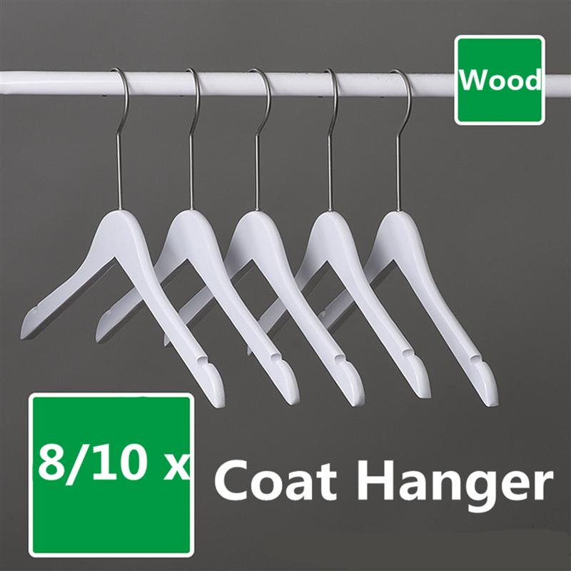 Witte Jas Hanger Massief Hout Hangers Trui Hangers Extra Brede Schouder Houten Hangers Voor Zware Jas Rok