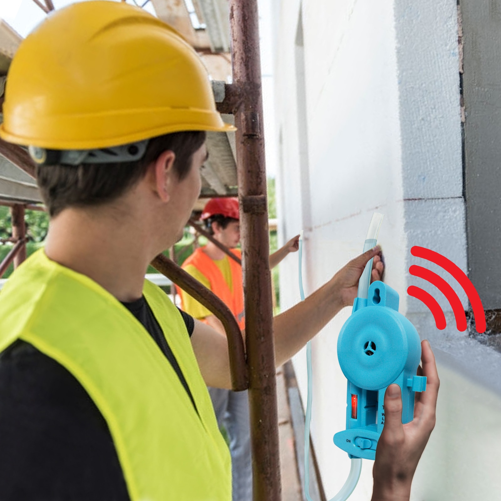 Water Level Tester w/ Alarm, LED Light & Line Indicator for Concrete Fence Decks Wall Mount