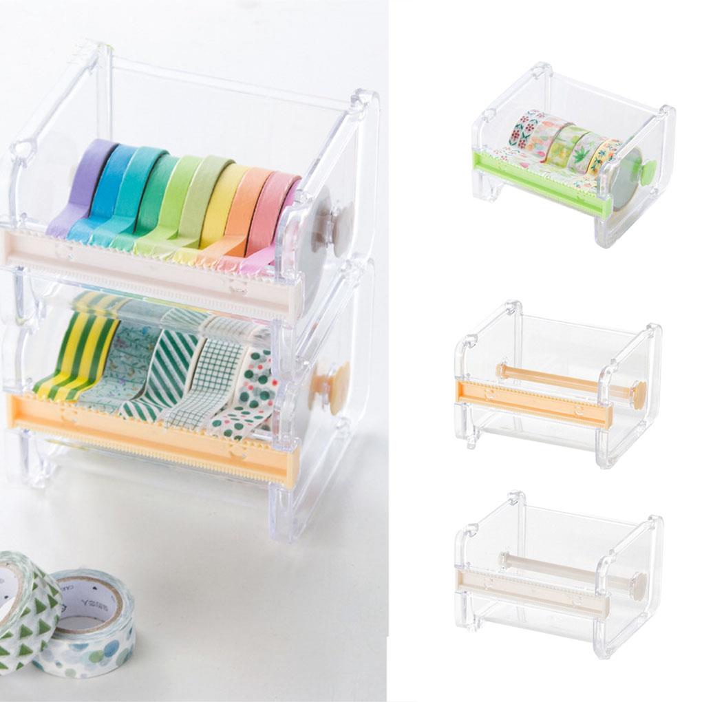 Adhesive Tape Dispenser Office Desktop Paper Stationery Masking Tape Holder Storage Organizer Dispenser Office Supplies