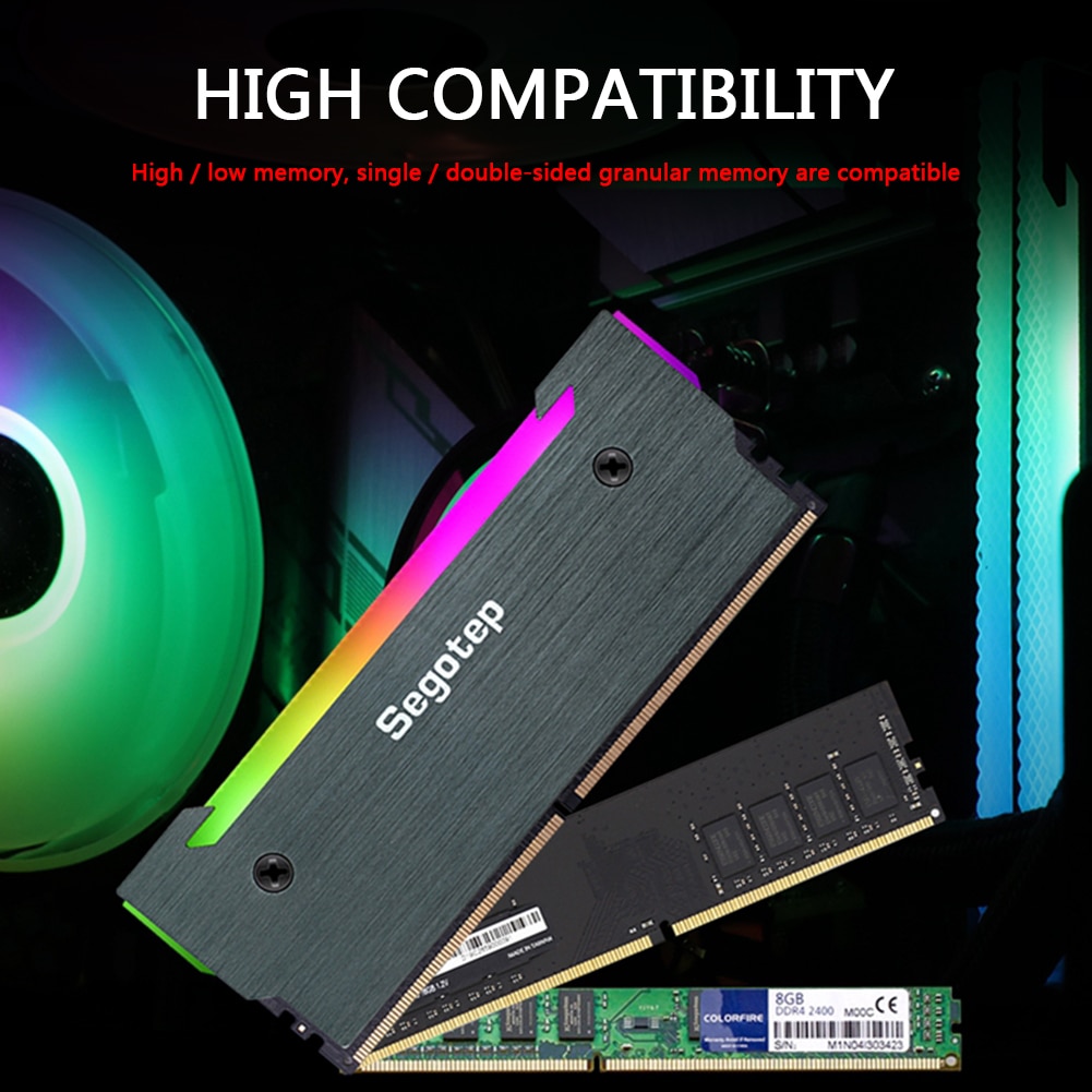 Segotep NC4 Memory Cooling Vest 5V 3Pin/SATA RAM Heatsink Cooler ARGB Aluminum Heat Dissipation Pad Radiator for Desktop
