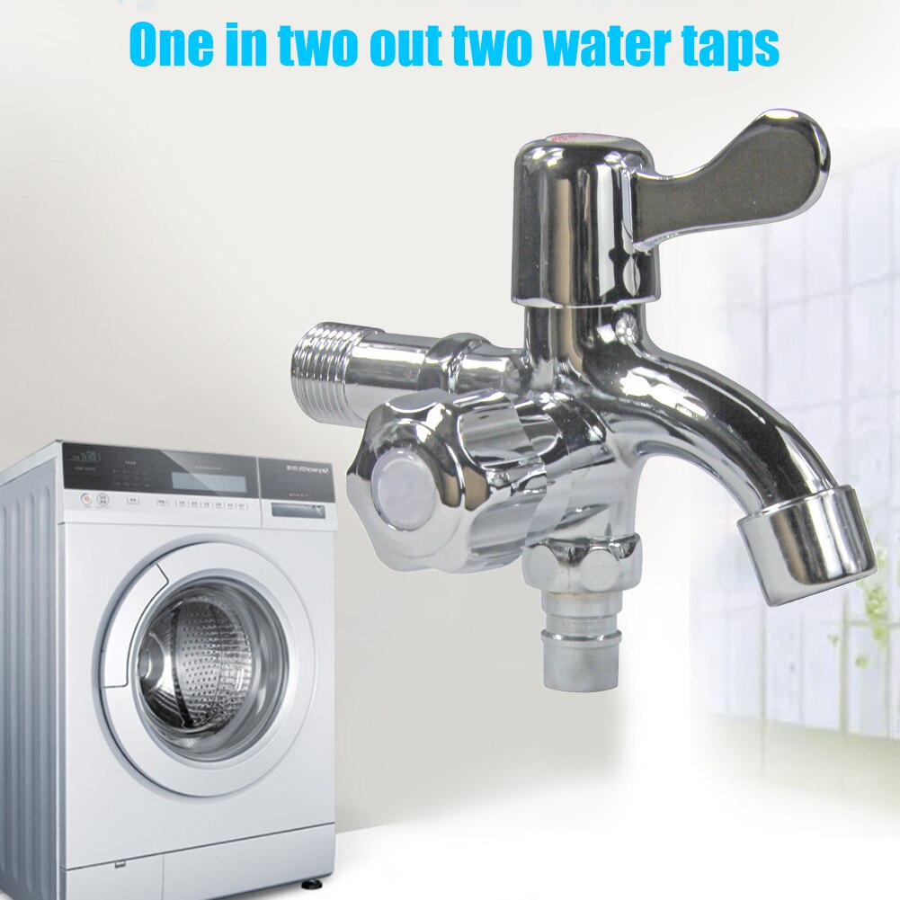 Single-inlet 2-outlet Washing Machine Tap Home 4 Points 6 Points Long 3-way Tap Copper Taps BJStore: Default Title