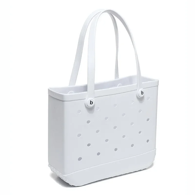Gummi Frauen Bogg Tasche Sommer Schwimmbad Schulter Handtasche EVA Große Kapazität Warenkorb Weibliche Schwimmbad Tote Strand Zipfel: Orange