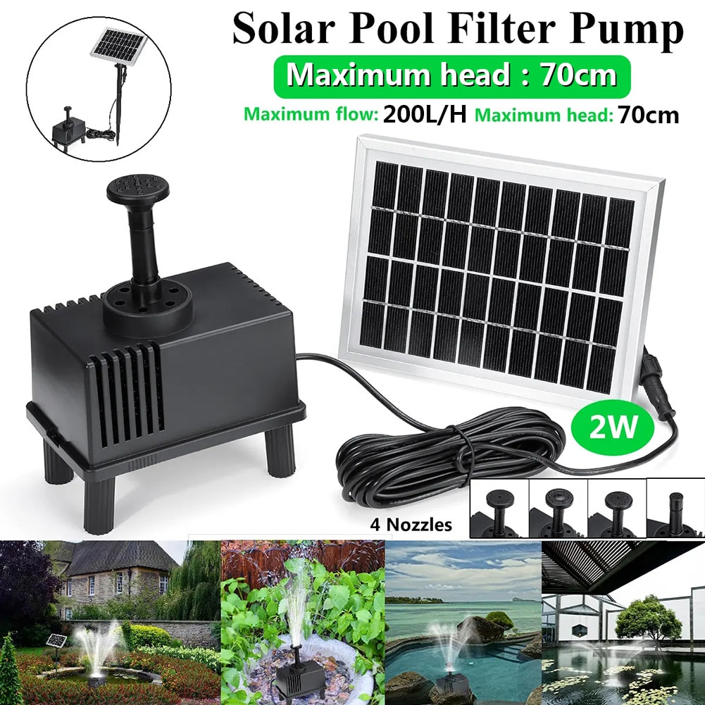 Solar-Powered Water Pump Kit 10V 1.8W Solar Panel Water Floating Solar Powered Fountain for Bird Bath Pond Garden Water Pump