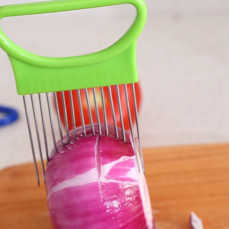 Kitchen Cutting Tools Slicer Tomato Onion Vegetable Slicer Cutting Auxiliary Support Guide Slicer Safety Fork