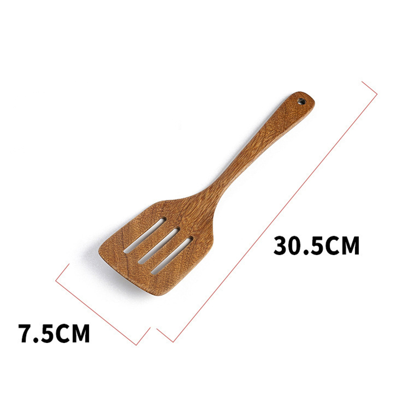 Duurzaam Eco-vriendelijke Houten Spatel Hittebestendige Non-stick Natuurlijke Houten Koken Lepel Rijst Scoop Keuken Kookgerei