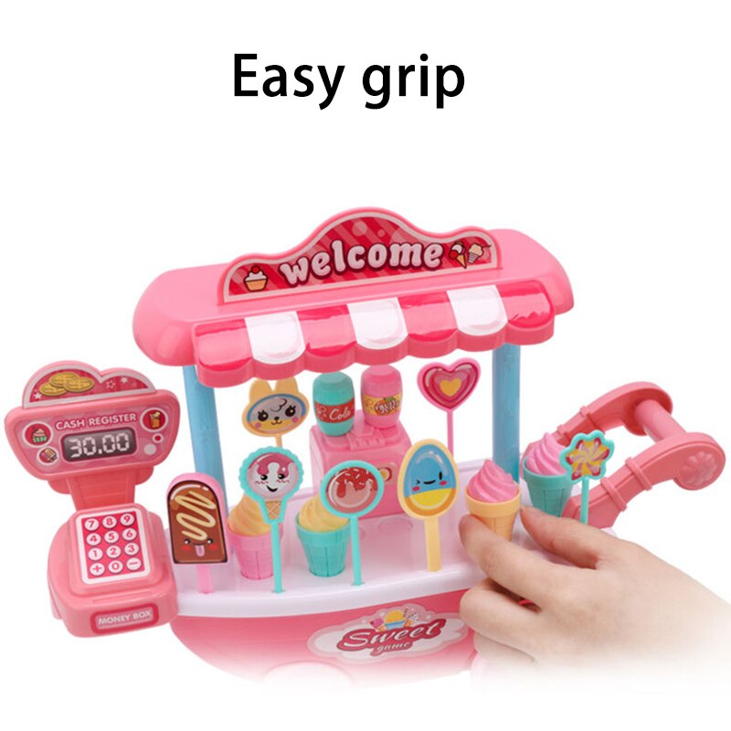 1Set Kinderen Pretend Play House Ijs Winkelwagen Cartoon Creatieve Ijs Winkelwagen Diy Kids Pretend Play Speelgoed Set