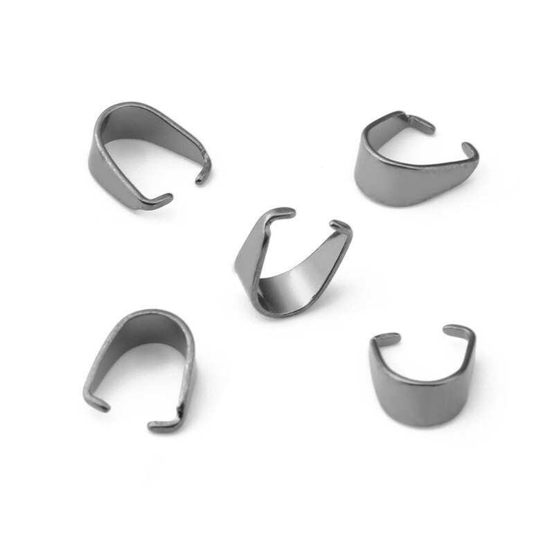 100 sztuk ze stali nierdzewnej stalowy wisiorek klipy haczyki zaciski klamrami klamra naszyjnik charms hak złącze dla DIY akcesoria do wyrobu biżuterii: Gun Black / 3x7mm