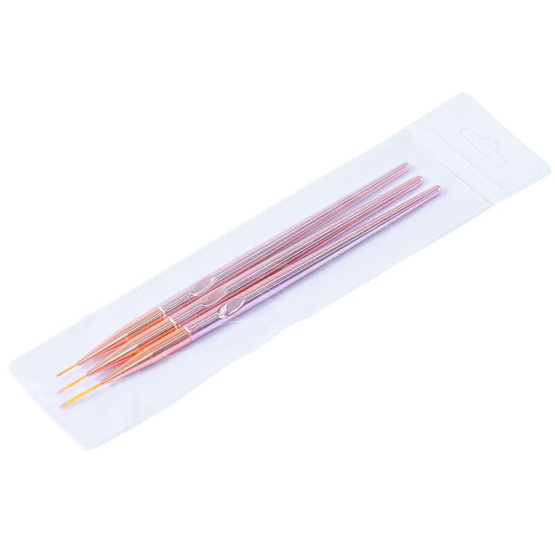 3 stks/set kolinsky Acryl Nagel Borstel Dunne Nail Liner Brush uv Gel Tekening Schilderen Pen Transparante Handvat Nail Art Penselen set