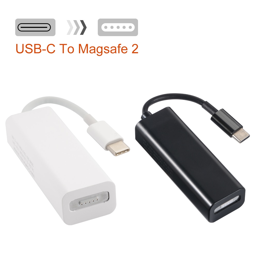 Zwart/Wit Usb C Om Magsafe 2 Adapter Magnetische 5Pin Converter Voor Macbook Pro #50