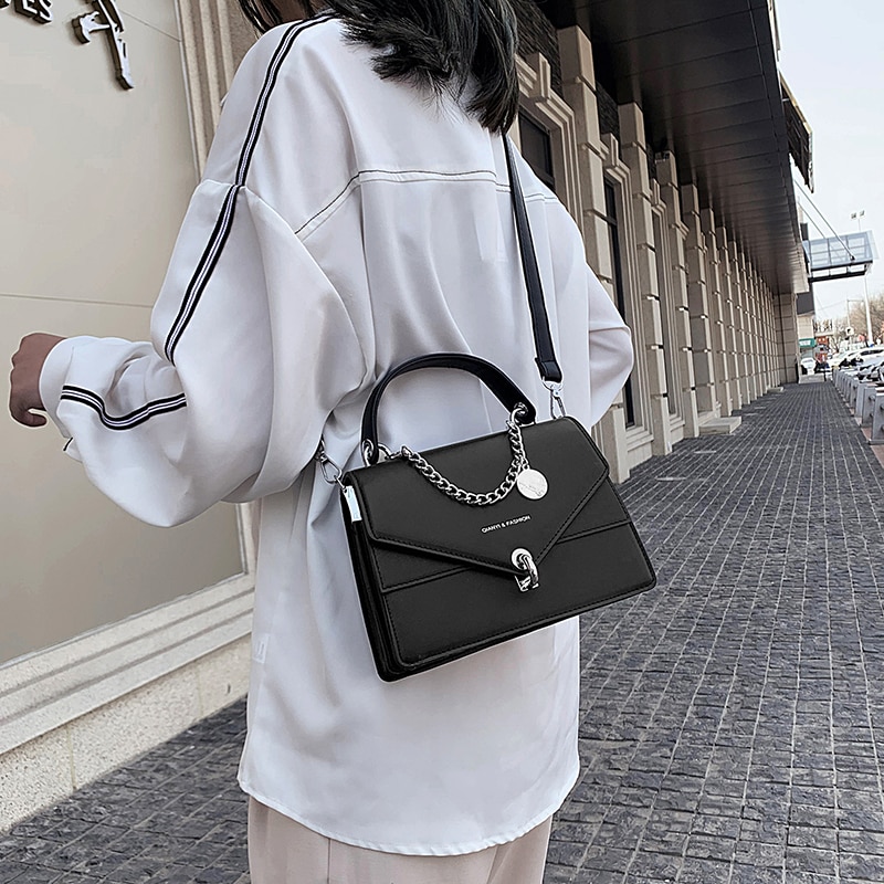 Small Square Bags For Women Messenger Bag Chains Girl's Handbag Casual Wild Lady Shoulder Bag Cross Body Female Bag Black