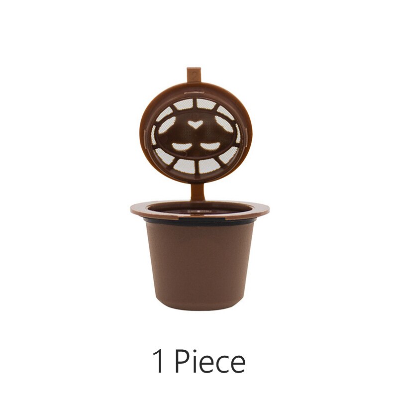 Kaffekapsel 3-- pak genanvendelig filterkop til nescafe nespresso genopfyldelige hætter filterkurve pod: Brun  x1