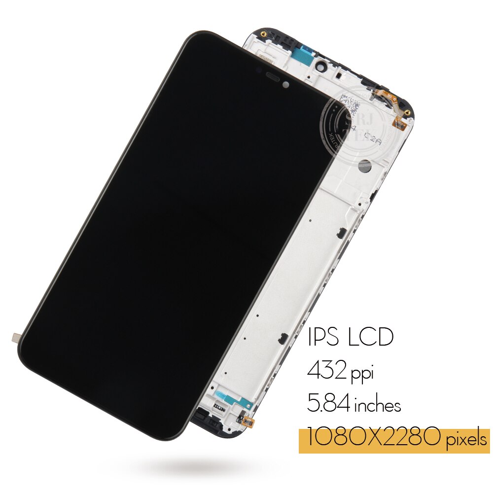 Srjtek pour XIAOMI Mi A2 Lite affichage matrice écran tactile numériseur assemblage complet avec cadre 5.84 ''pour Xiaomi Redmi 6 Pro LCD