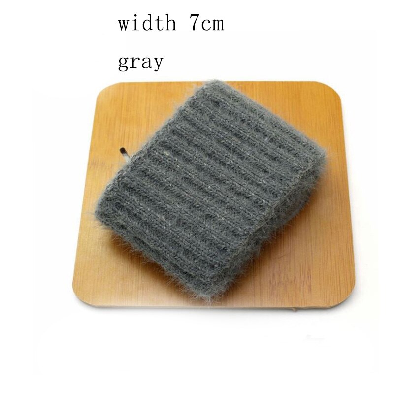 1pcs 6-10cm wide 19 color Thicken cotton Faux velvet ribbed elastic cuff neckline DIY fabric accessories velvet fabric strech: gray