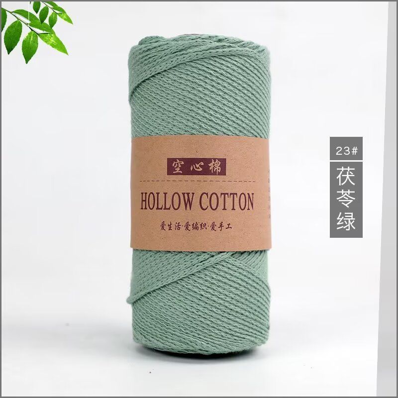 Hollow Cotton Thread Linen Yarn 150g Round Strand Medium Thick Cotton Thread Hand Woven DIY Crochet Hook Hat Bag Material