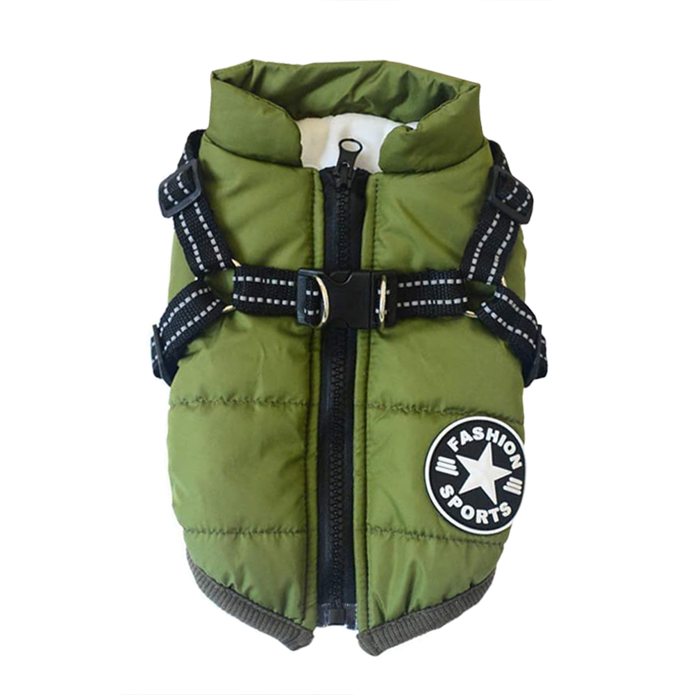 Pet Dog Jacket With Harness Winter Warm Dog Clothes For Labrador Waterproof Big Dog Coat Chihuahua French Bulldog Outfits: 3C / L