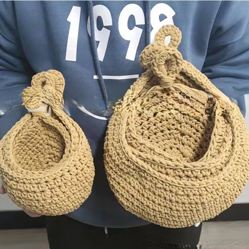 Cesta de mimbre para colgar en la pared, bolsa tejida para vegetales, frutas, mesa de cocina, cesta de almacenamiento, maceta de flores, estante seco