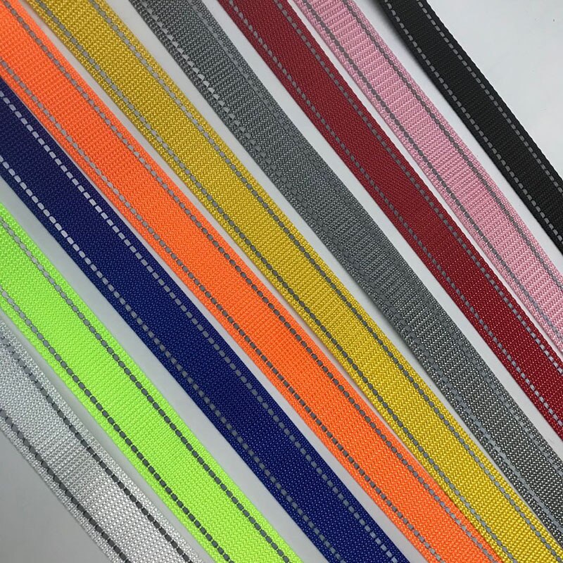 50 Yards 25Mm Reflecterende Singels Naaien Accessoires Rugzak Strapping Riem 1Mm Dikte Huisdier Kraag Diy Polyester Tape