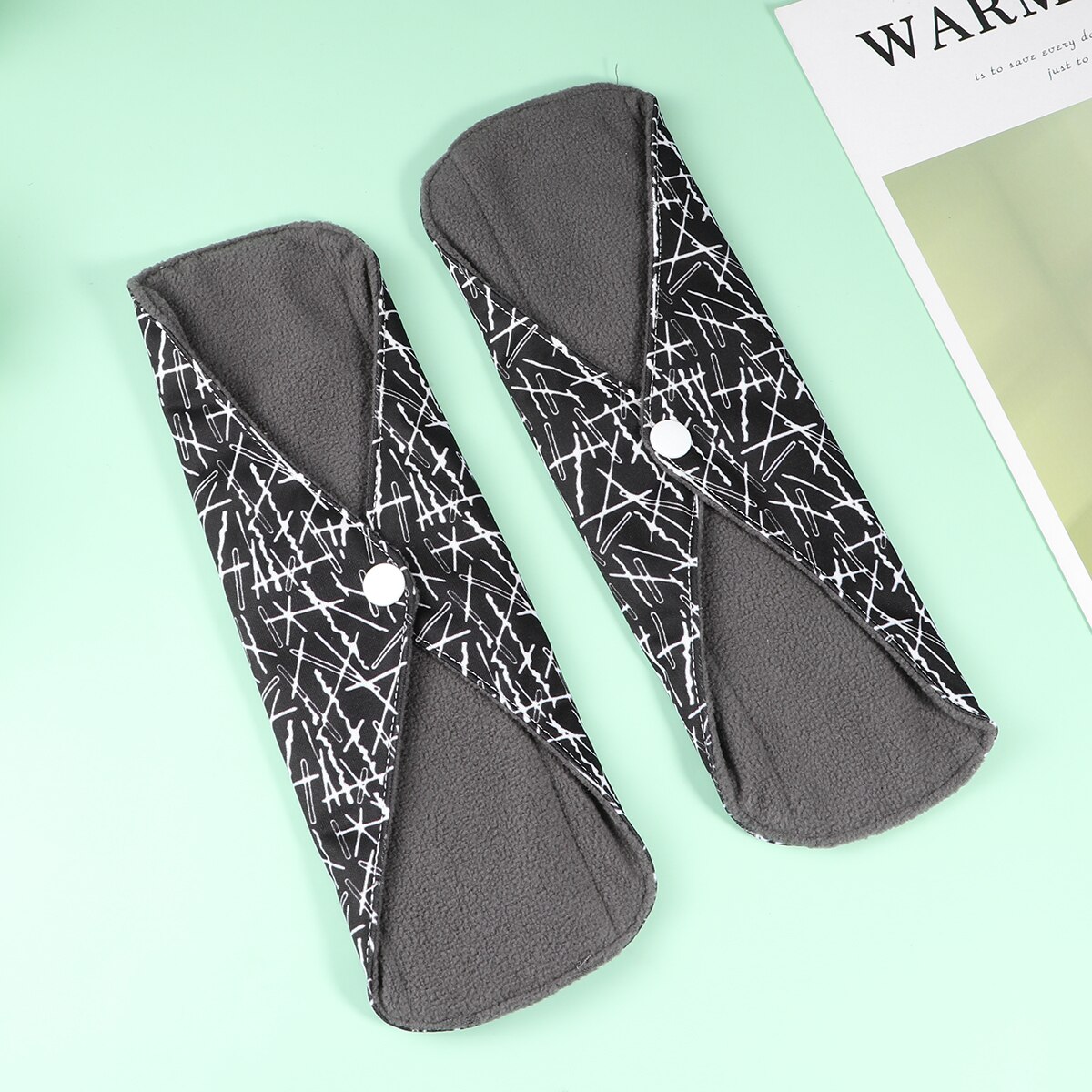 5PCS Washable Sanitary Pad Eco-friendly Sanitary Towel Bamboo Charcoal Pad Bamboo Charcoal Fiber Sanitary Napkin for Lady