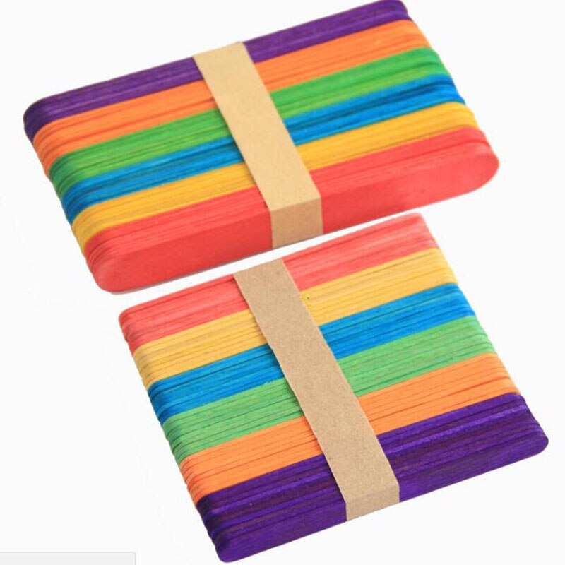 50 Pcs/lot Wooden Ice Cube Ice Cream Sticks Candy Bar Accesorios Crafts Making Ice Cream Maker Mold Tools Party Popsicle Stick