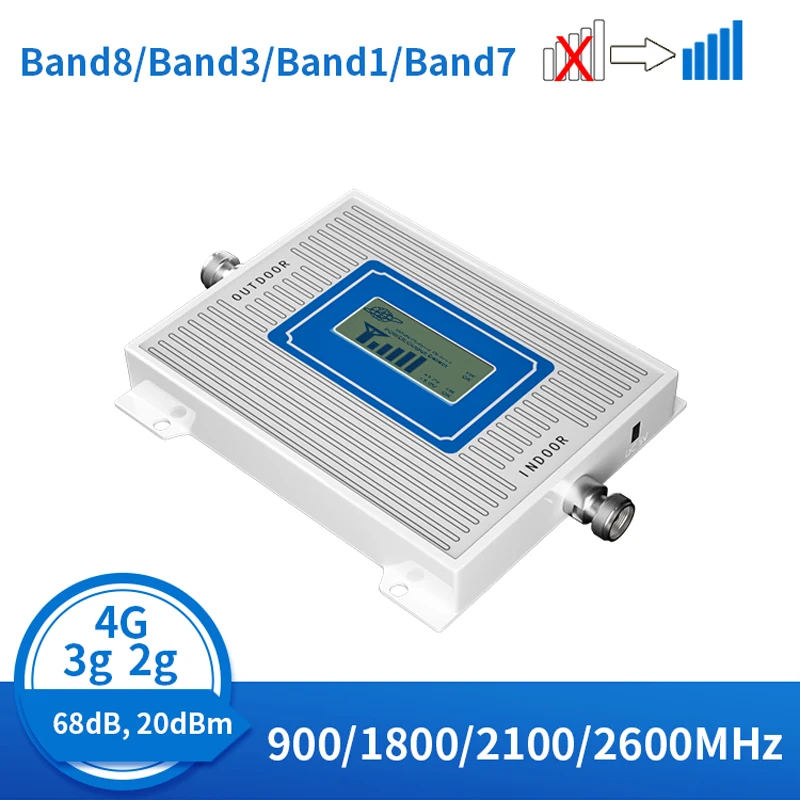 Amplificador de señal móvil 2g, 3g, 4g, GSM 900, 1800, 2100, 4g, B20, 800, LTE, 2600
