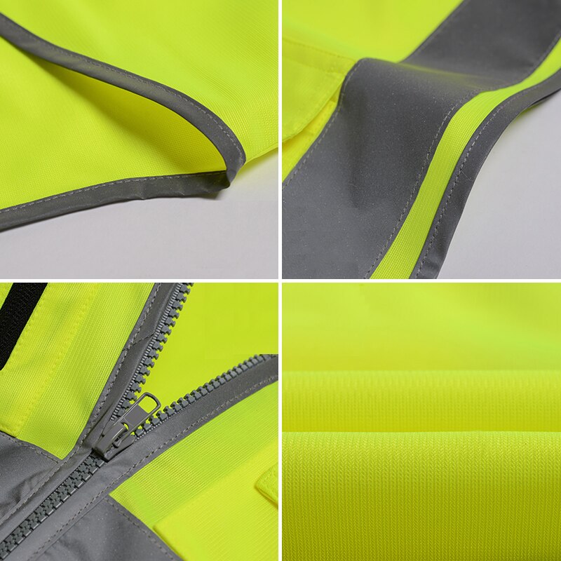 SFVest High visibility reflective safety vest safety Clothing work reflective vest multi pockets workwear safety waistcoat men
