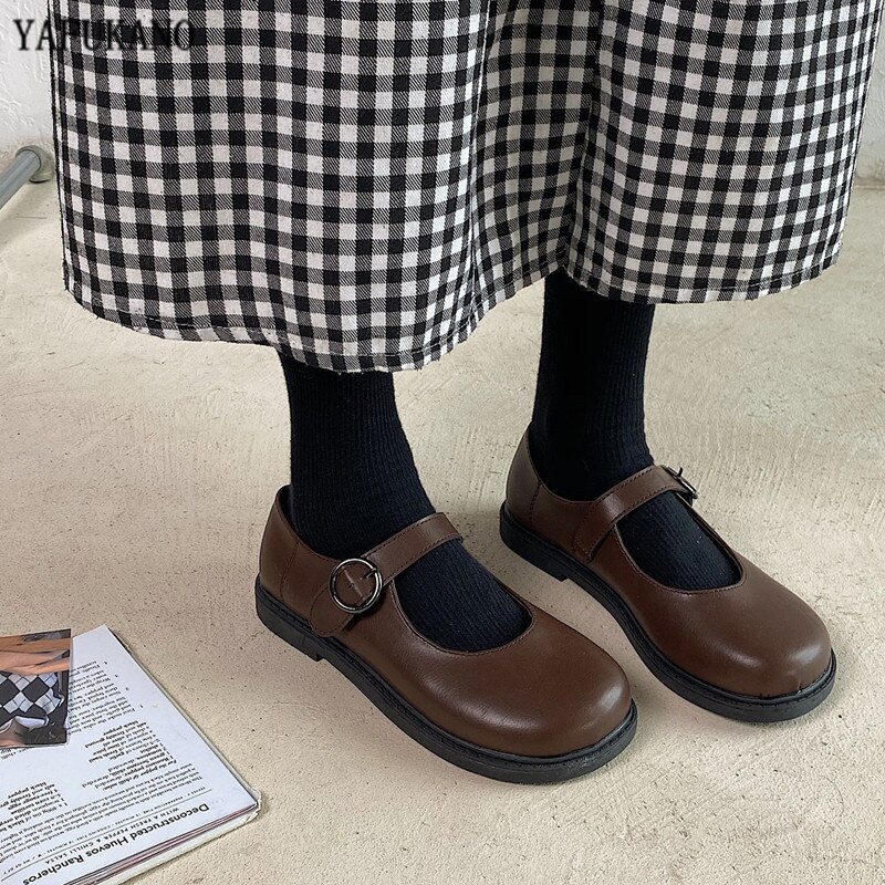 Lolita uniforme grande tête chaussures doux soeur JK petit cuir chaussures Style japonais mignon étudiant chaussures Mary Jane poupée chaussures