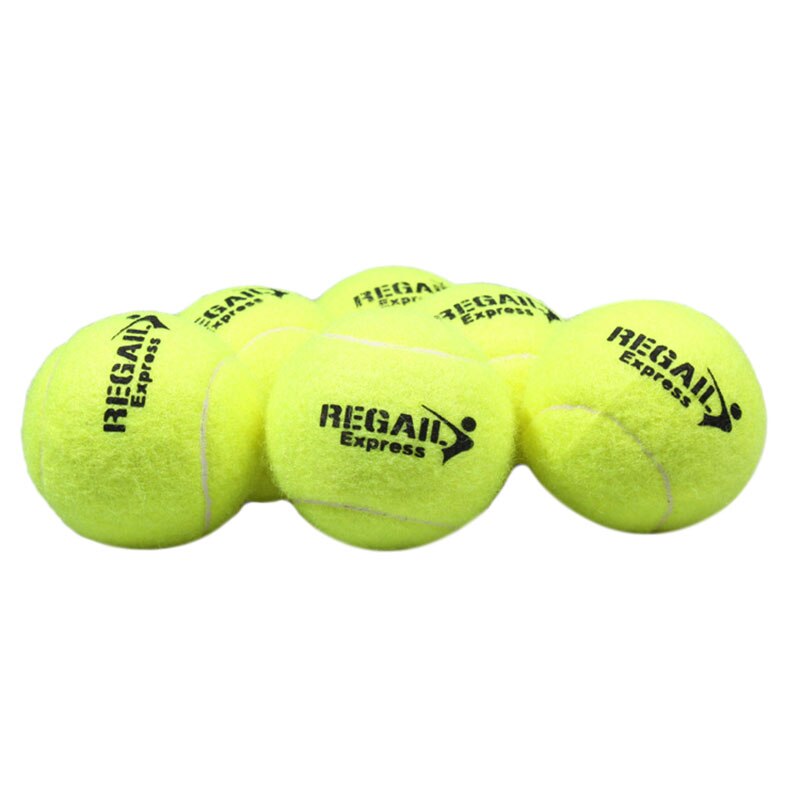 REGAIL 6 Pcs Tennis Balls for Training 100% Synthetic Fiber Rubber Tennis Balls: Default Title