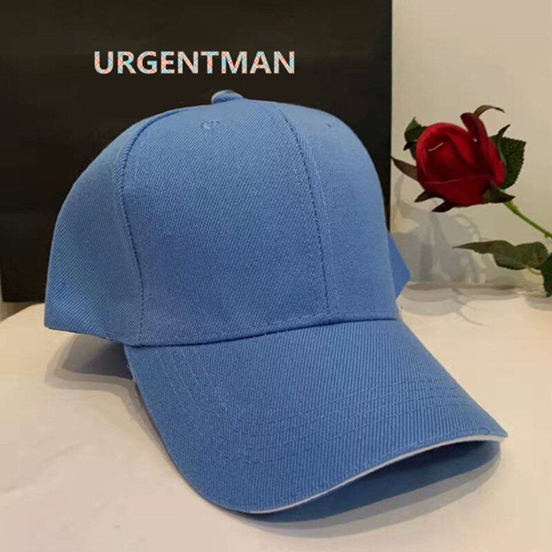 Unisex 6 Panel Cap Casual Acrylic Plain Baseball Cap Adjustable Hats For Women Men Hip Hop Cap Streetwear Dad Hat: Light Blue