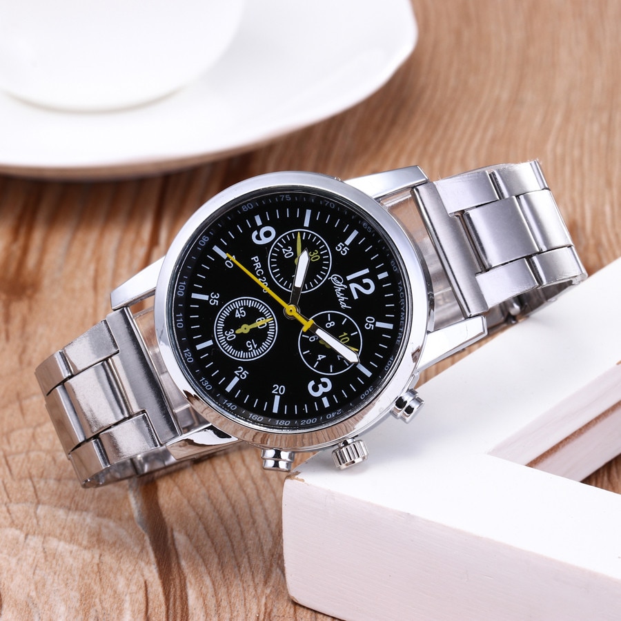 men sports watches waches men skone Neutral Quartz Analog Wristwatch Steel Band Watch relogio masculino