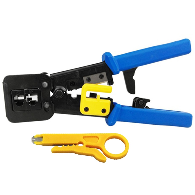 Ez Rj45 Crimp Tool for Cat 5 / Cat 6 Ez P- Through Connectors for Ethernet Cable Ratchet Ethernet Cable Crimping Tool Set or