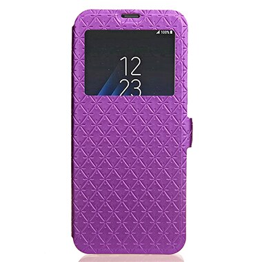 Abdeckung Telefonkasten Für Samsung Galaxy S8 Plus SM S8 + G9550 Flip Pu-leder tpu Shell S8 ZOLL-G9500 Fenster Ständer Raute Holster tasche: For Samsung S8 Plus / Purple