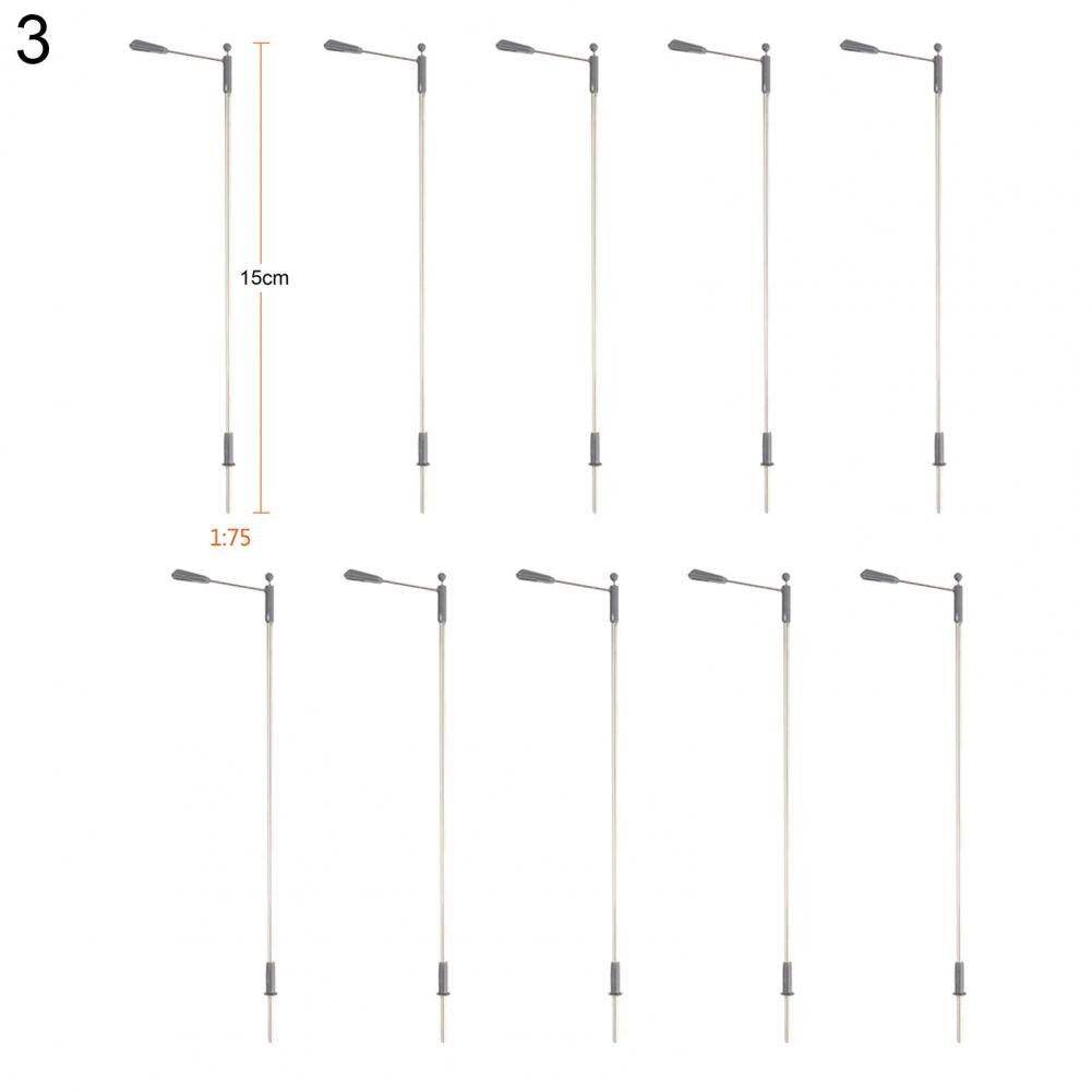 10Pcs Double Head Street Light Model LED Lighting Sand Lamp Railway Road Decor Street Light Model Lamp Railway Road Decor: 3