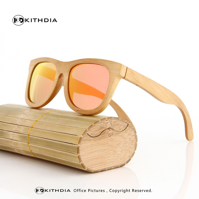 KITHDIA Hout Zonnebril Mannen Gepolariseerde Rijden bamboe Zonnebril Houten Brilmonturen Oculos De Sol Feminino: 9