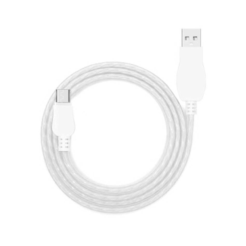 2.4A Gloeiende Kabel Mobiele Telefoon Usb Type C Opladen Kabels Led Licht Voor Xiaomi Redmi 9T Note 10S 9S 8T 10 9 8 7 Pro Draad Koord: White